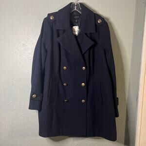 NWT Lane Bryant Women P Coat Navy Blue with Brass Buttons 22/24 Heavy Winter